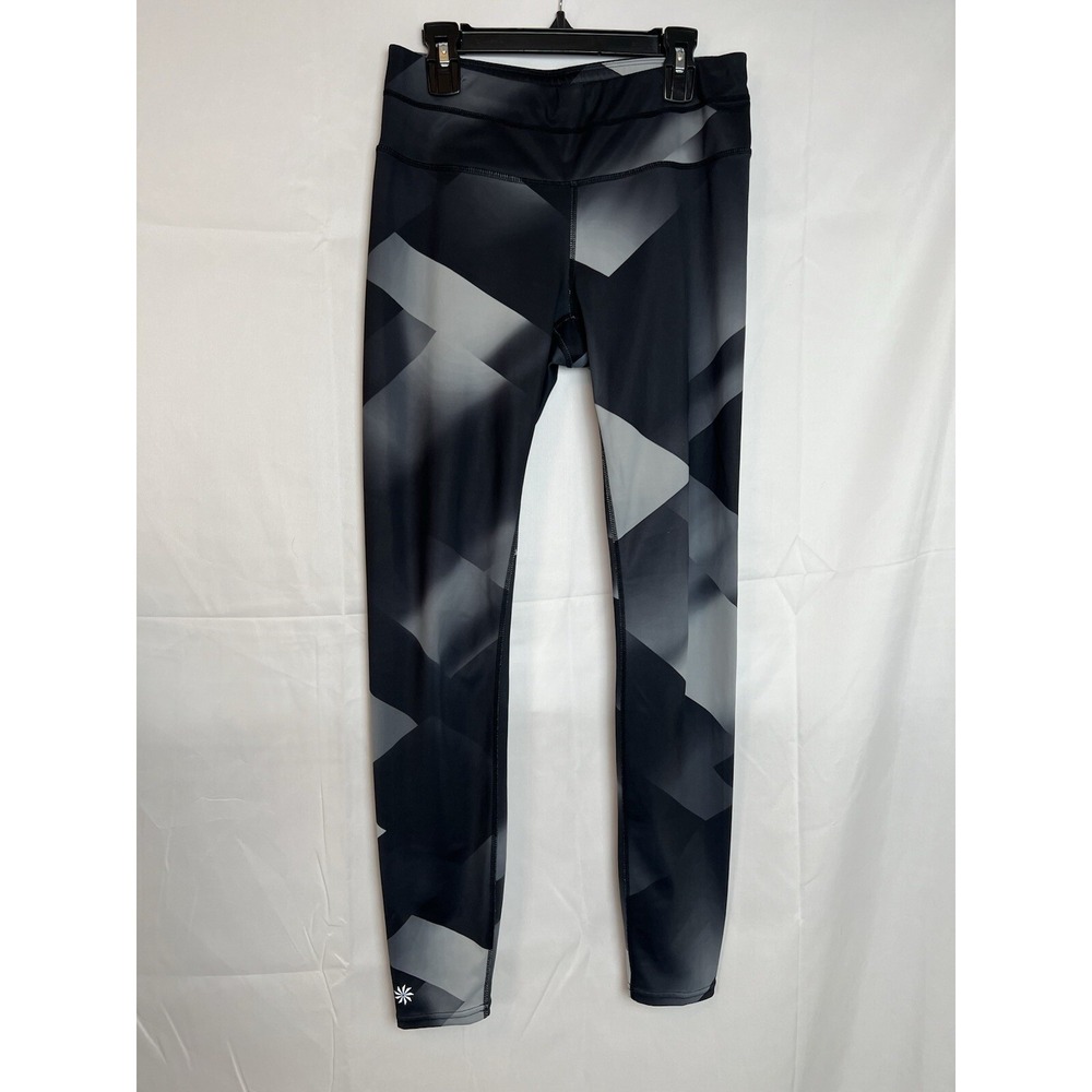 Athleta Gray Black Magnetic Sonar Tight Yoga Pilates Running Pants Small